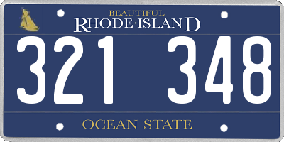 RI license plate 321348
