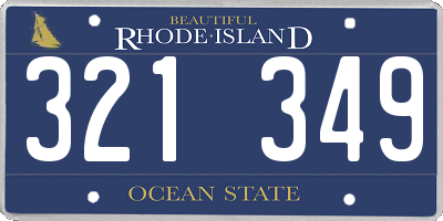 RI license plate 321349