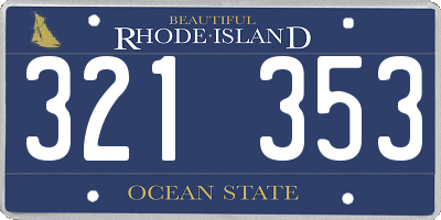 RI license plate 321353