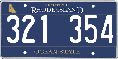 RI license plate 321354