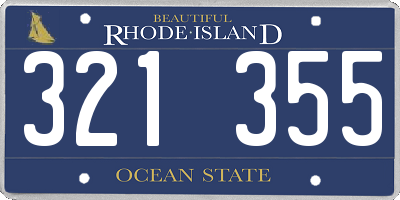 RI license plate 321355