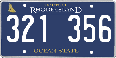 RI license plate 321356