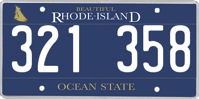 RI license plate 321358