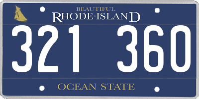 RI license plate 321360