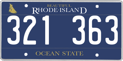 RI license plate 321363