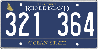 RI license plate 321364