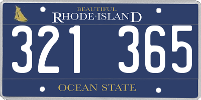 RI license plate 321365