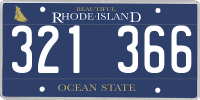 RI license plate 321366