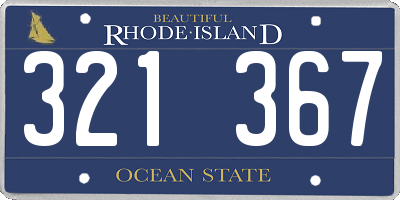 RI license plate 321367