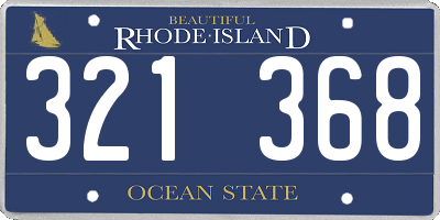 RI license plate 321368