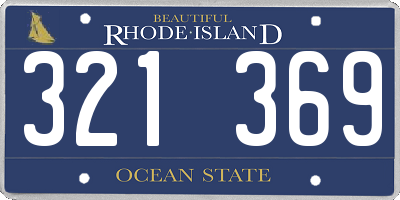 RI license plate 321369
