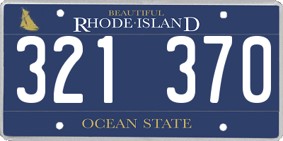 RI license plate 321370
