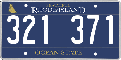 RI license plate 321371