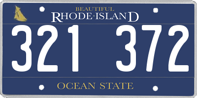 RI license plate 321372