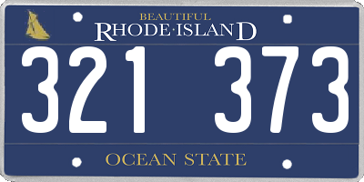 RI license plate 321373