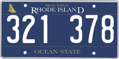 RI license plate 321378