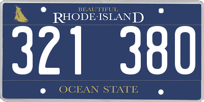 RI license plate 321380