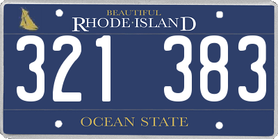 RI license plate 321383
