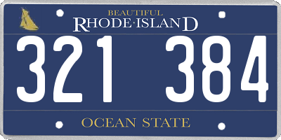 RI license plate 321384