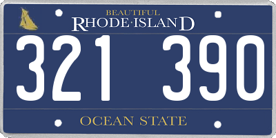 RI license plate 321390