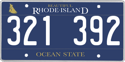 RI license plate 321392