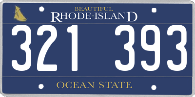 RI license plate 321393