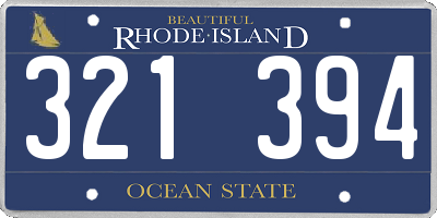RI license plate 321394