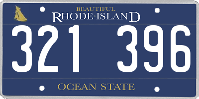 RI license plate 321396
