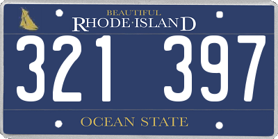 RI license plate 321397