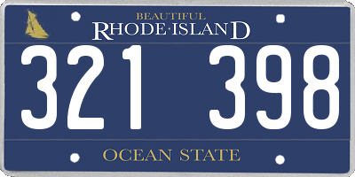RI license plate 321398