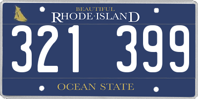 RI license plate 321399