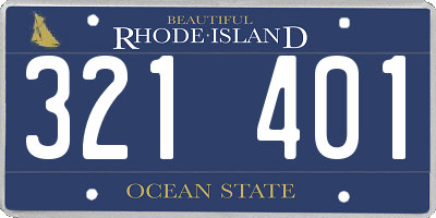 RI license plate 321401