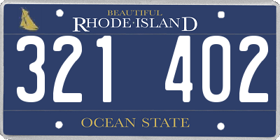 RI license plate 321402
