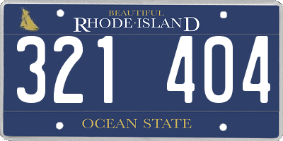 RI license plate 321404