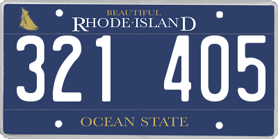 RI license plate 321405
