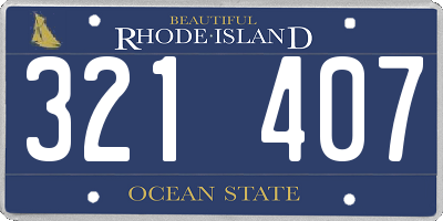 RI license plate 321407