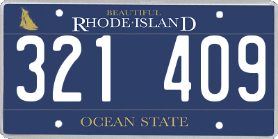 RI license plate 321409