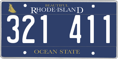 RI license plate 321411