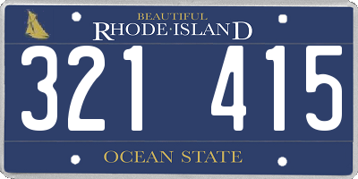 RI license plate 321415