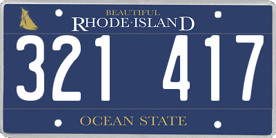 RI license plate 321417