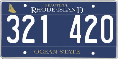 RI license plate 321420