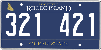 RI license plate 321421