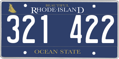 RI license plate 321422