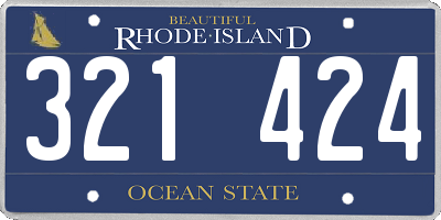 RI license plate 321424
