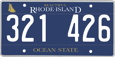 RI license plate 321426