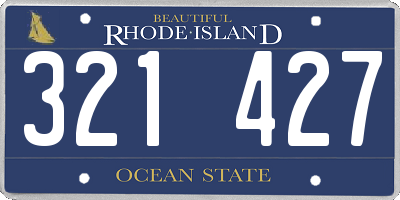 RI license plate 321427