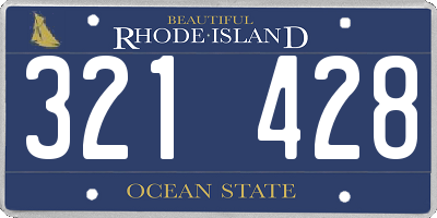RI license plate 321428