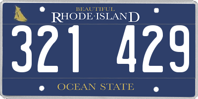 RI license plate 321429