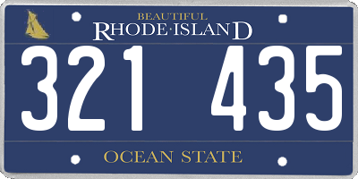 RI license plate 321435