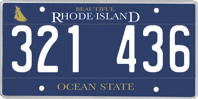 RI license plate 321436